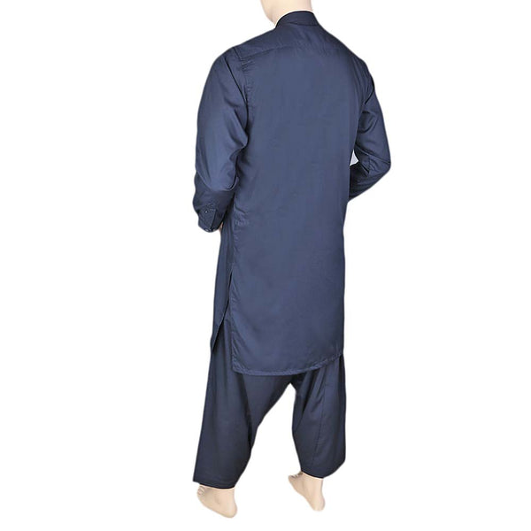 Eminent Band Collar Plain Shalwar Kameez For Men - Navy Blue, Men, Shalwar Kameez, Chase Value, Chase Value