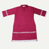 Girls Lace Khaddar Kurti - Purple, Kids, Girls Kurti, Chase Value, Chase Value