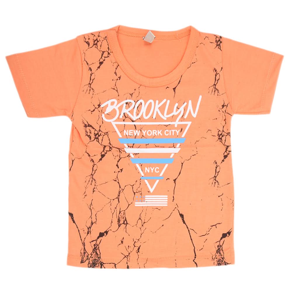 Boys Half Sleeves T-Shirt - Orange, Kids, Boys T-Shirts, Chase Value, Chase Value