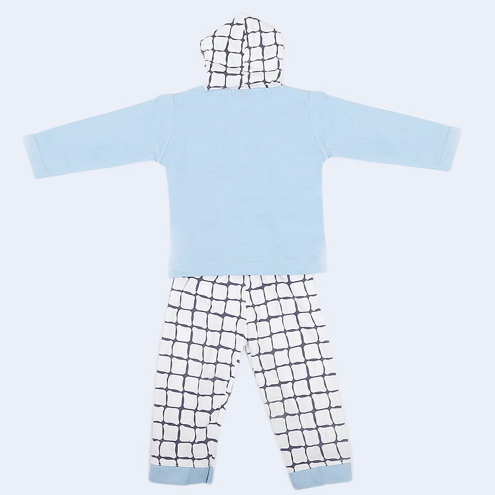 Newborn Boys Hooded Full Sleeves Suit  - Blue, Kids, NB Boys Sets And Suits, Chase Value, Chase Value