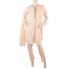 Women's Fancy Chikankari 3 Piece Suit - Light Pink, Women, Shalwar Suits, Chase Value, Chase Value