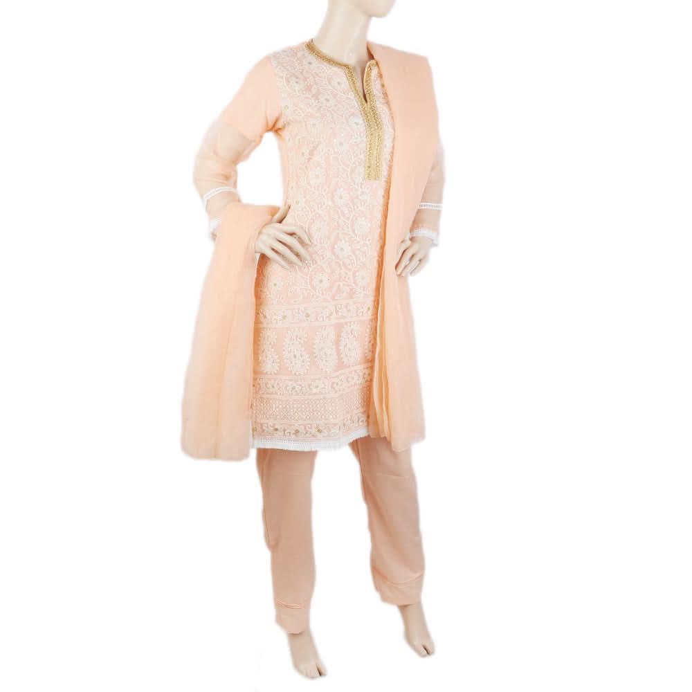Women's Fancy Chikankari 3 Piece Suit - Light Pink, Women, Shalwar Suits, Chase Value, Chase Value