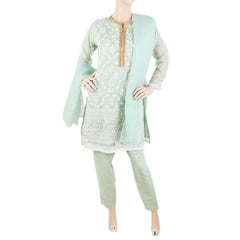 Women's Fancy Chikankari 3 Piece Suit - Green, Women, Shalwar Suits, Chase Value, Chase Value