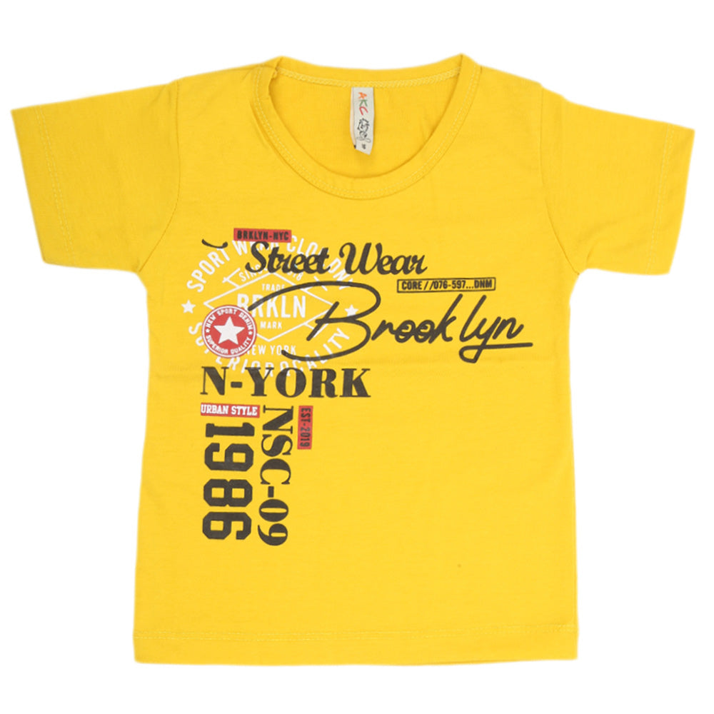 Boys Half Sleeves T-Shirt - Yellow, Kids, Boys T-Shirts, Chase Value, Chase Value