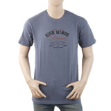 Men's Round Neck Half Sleeves T-Shirt - Steel Blue, Men, T-Shirts And Polos, Chase Value, Chase Value