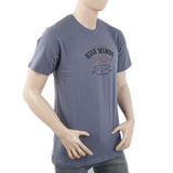 Men's Round Neck Half Sleeves T-Shirt - Steel Blue, Men, T-Shirts And Polos, Chase Value, Chase Value