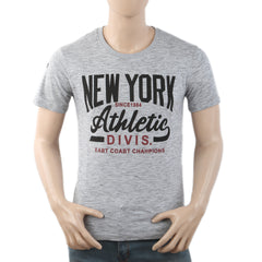Men's Round Neck Half Sleeves T-Shirt - Grey, Men, T-Shirts And Polos, Chase Value, Chase Value