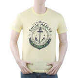 Men's Round Neck Half Sleeves T-Shirt - Lemon, Men, T-Shirts And Polos, Chase Value, Chase Value