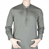 Men's Band Collar Embroidered Shalwar Kameez - Green, Men, Shalwar Kameez, Chase Value, Chase Value