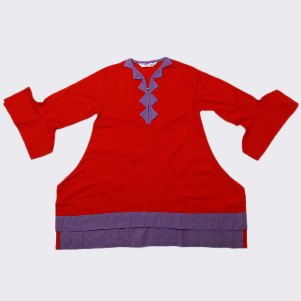 Girls Plain Kurti - Red, Kids, Girls Kurti, Chase Value, Chase Value