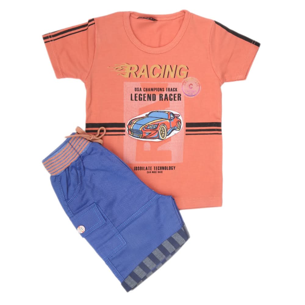 Boys Half Sleeves Suit 43159-Peach, Kids, Boys Sets And Suits, Chase Value, Chase Value