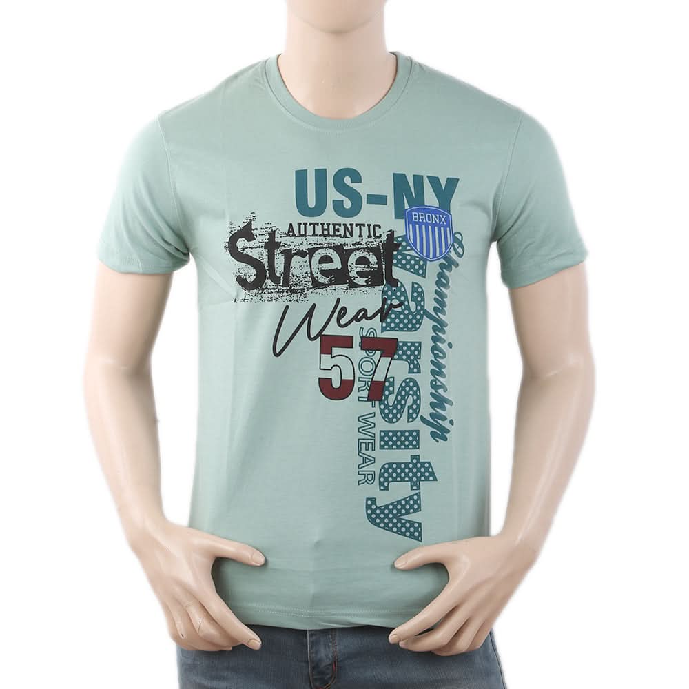 Men's Round Neck Half Sleeves T-Shirt - Sea Green, Men, T-Shirts And Polos, Chase Value, Chase Value