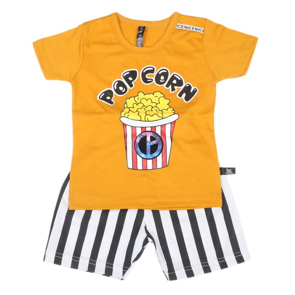 Boys Half Sleeves Suit 42817-Mustard, Kids, Boys Sets And Suits, Chase Value, Chase Value