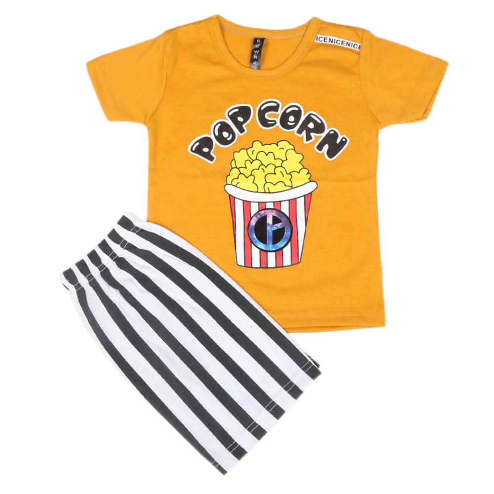 Boys Half Sleeves Suit 42817-Mustard, Kids, Boys Sets And Suits, Chase Value, Chase Value