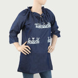Women's Denim Top (3299-J) - Dark Blue, Women, T-Shirts And Tops, Chase Value, Chase Value