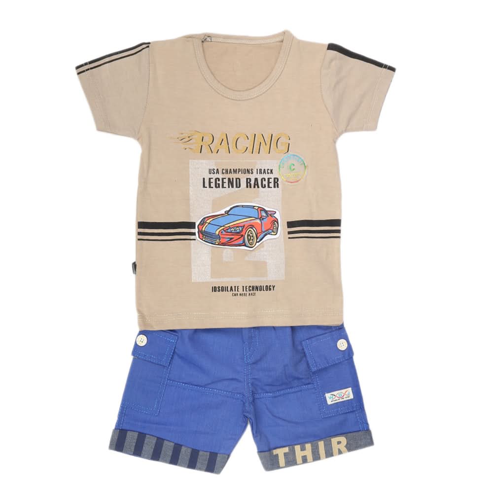Boys Half Sleeves Suit 43159-Light Brown, Kids, Boys Sets And Suits, Chase Value, Chase Value