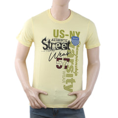 Men's Round Neck Half Sleeves T-Shirt - Lemon, Men, T-Shirts And Polos, Chase Value, Chase Value