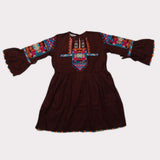 Girls Embroidered Kurti - Coffee, Kids, Girls Kurti, Chase Value, Chase Value