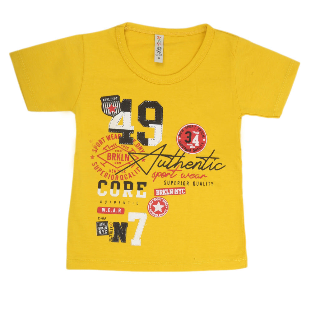 Boys Half Sleeves T-Shirt - Yellow, Kids, Boys T-Shirts, Chase Value, Chase Value