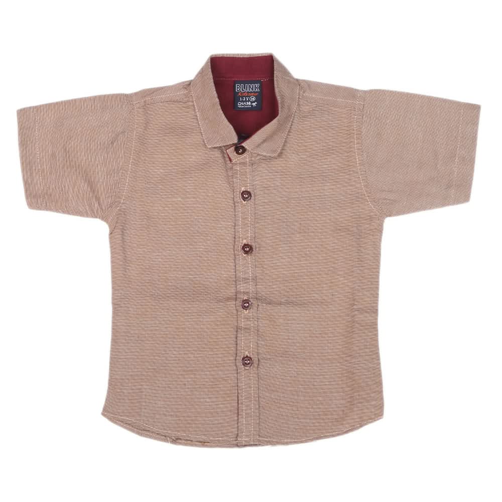 Boys Casual Chambray Shirt Half Sleeves -Brown, Kids, Boys Shirts, Chase Value, Chase Value