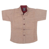 Boys Casual Chambray Shirt Half Sleeves -Brown, Kids, Boys Shirts, Chase Value, Chase Value