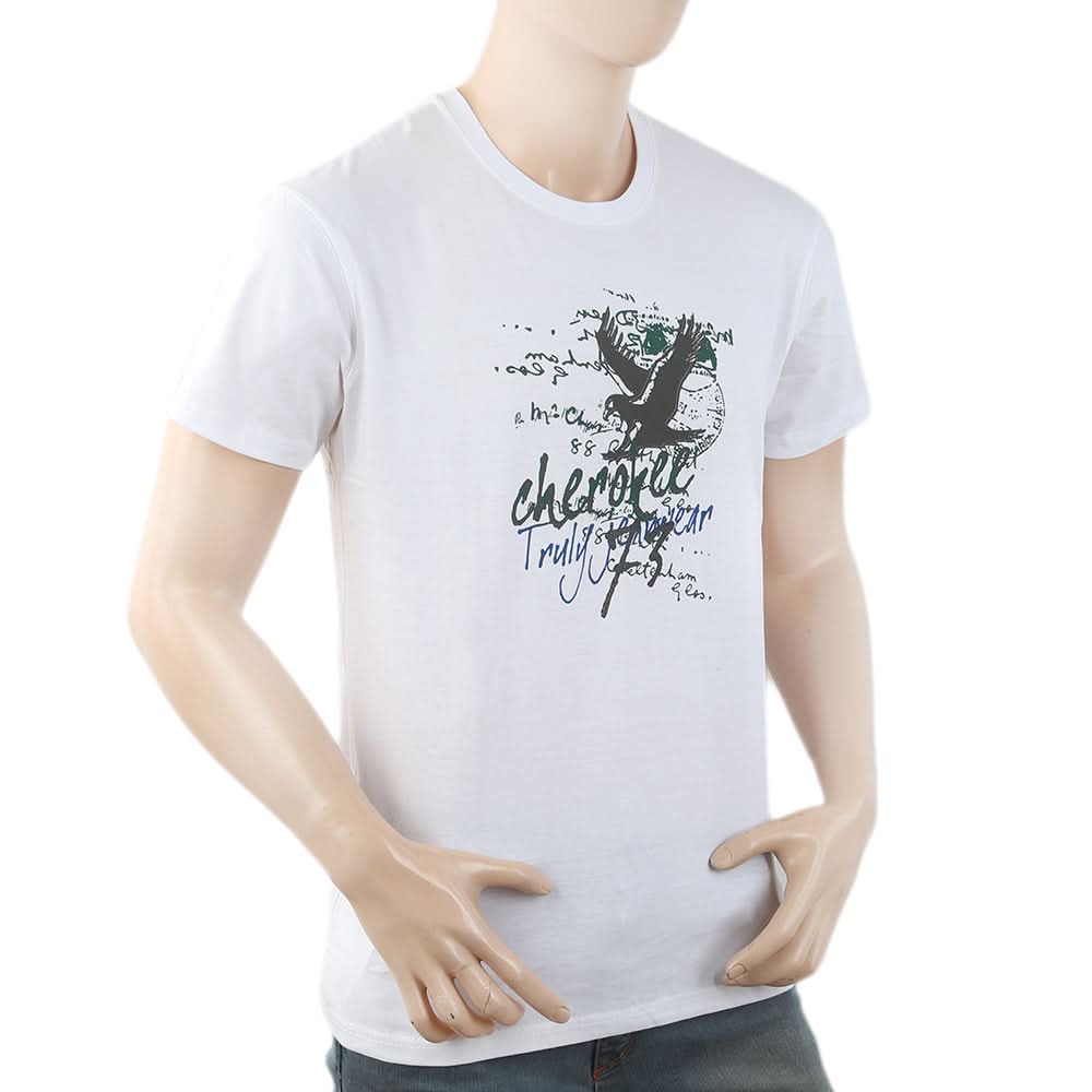 Men's Round Neck Half Sleeves T-Shirt - White, Men, T-Shirts And Polos, Chase Value, Chase Value