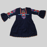 Girls Embroidered Kurti - Navy Blue, Kids, Girls Kurti, Chase Value, Chase Value