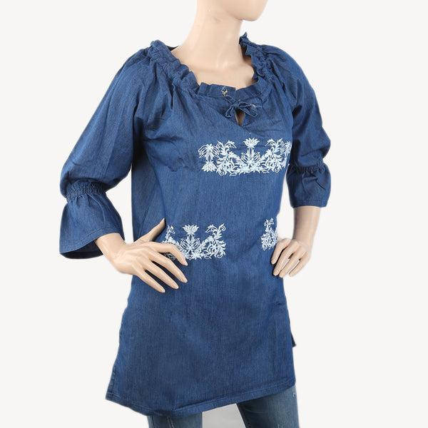 Women's Denim Top (3299-J) - Blue, Women, T-Shirts And Tops, Chase Value, Chase Value