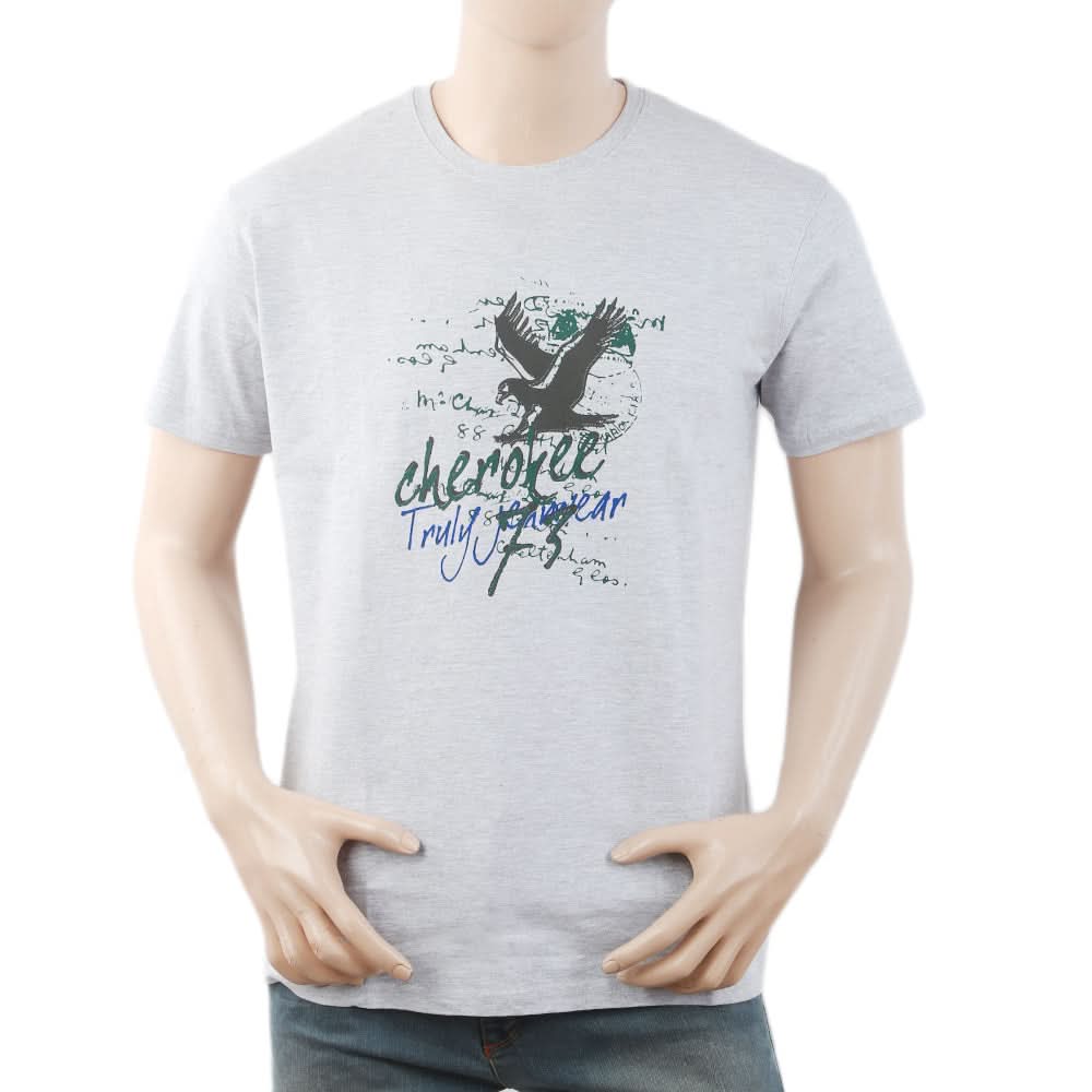 Men's Round Neck Half Sleeves T-Shirt - Grey, Men, T-Shirts And Polos, Chase Value, Chase Value
