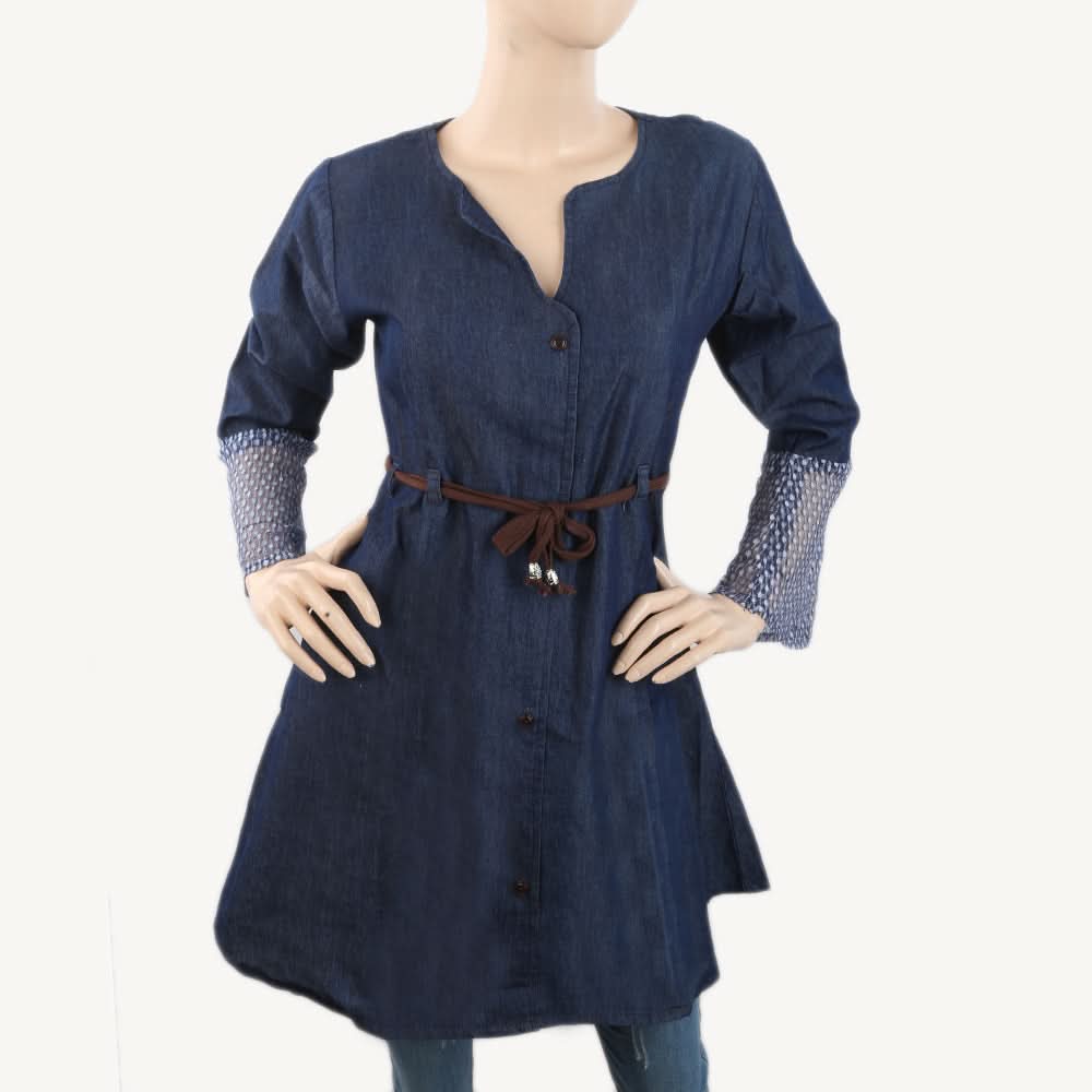 Women's Denim Top (5299-C) - Dark Blue, Women, T-Shirts And Tops, Chase Value, Chase Value