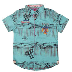 Boys Half Sleeves Printed Shirt - Sky Blue, Kids, Boys Shirts, Chase Value, Chase Value