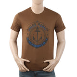 Men's Round Neck Half Sleeves T-Shirt - Brown, Men, T-Shirts And Polos, Chase Value, Chase Value