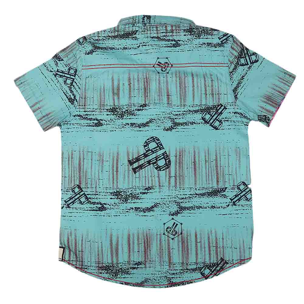 Boys Half Sleeves Printed Shirt - Sky Blue, Kids, Boys Shirts, Chase Value, Chase Value