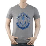 Men's Round Neck Half Sleeves T-Shirt - Grey, Men, T-Shirts And Polos, Chase Value, Chase Value
