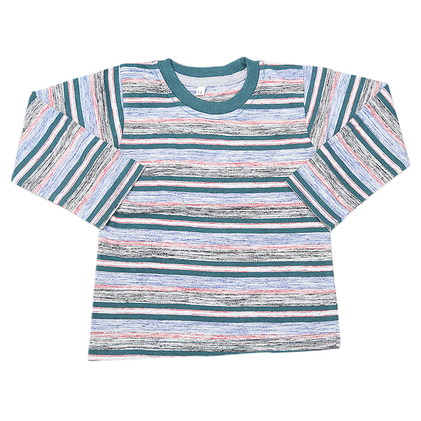 Boys Yarn Dyed Full Sleeves T-Shirt - Multi, Kids, Boys T-Shirts, Chase Value, Chase Value