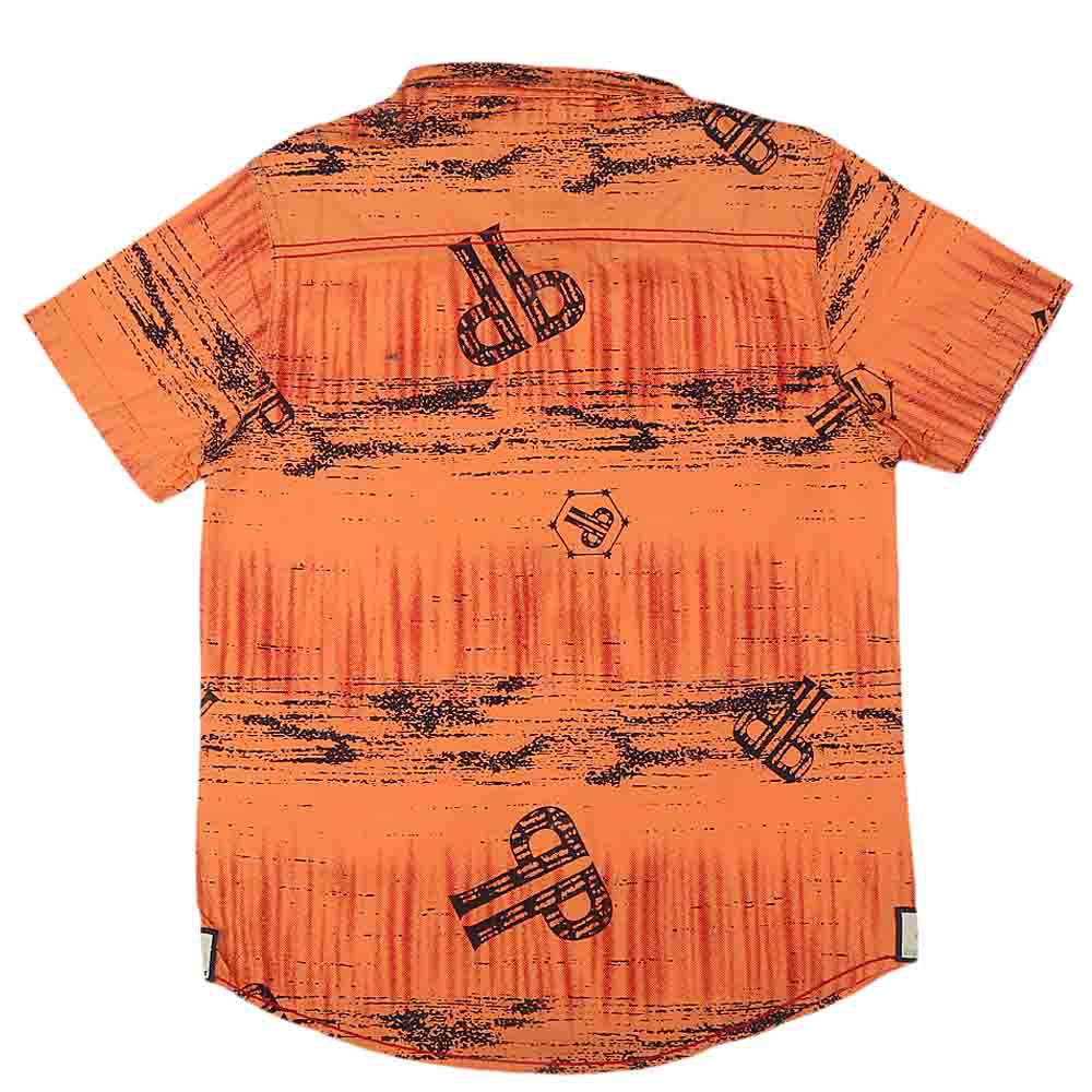 Boys Half Sleeves Printed Shirt - Orange, Kids, Boys Shirts, Chase Value, Chase Value
