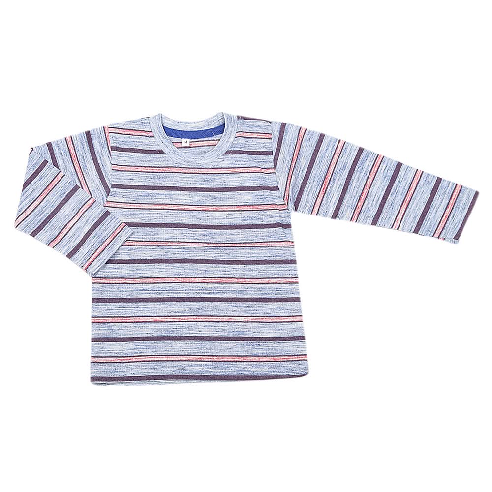 Boys Yarn Dyed Full Sleeves T-Shirt - Blue, Kids, Boys T-Shirts, Chase Value, Chase Value