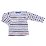 Boys Yarn Dyed Full Sleeves T-Shirt - Blue, Kids, Boys T-Shirts, Chase Value, Chase Value