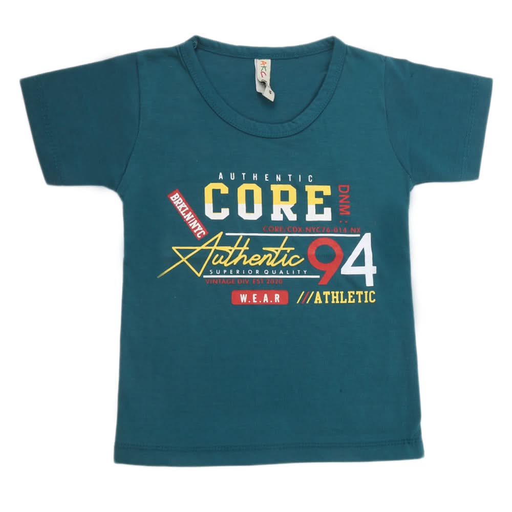 Boys Half Sleeves T-Shirt - Steel Green, Kids, Boys T-Shirts, Chase Value, Chase Value