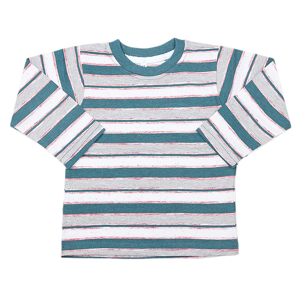 Boys Yarn Dyed Full Sleeves T-Shirt - Multi, Kids, Boys T-Shirts, Chase Value, Chase Value