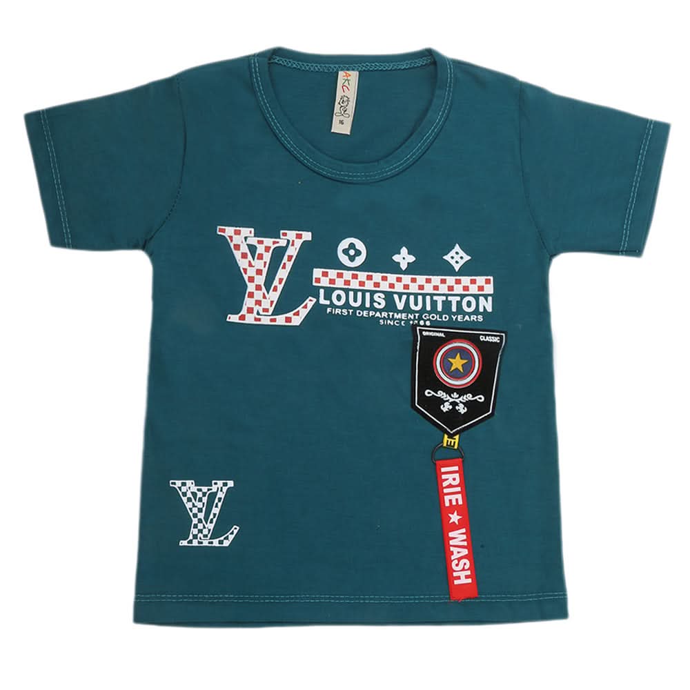 Boys Half Sleeves T-Shirt - Steel Green, Kids, Boys T-Shirts, Chase Value, Chase Value