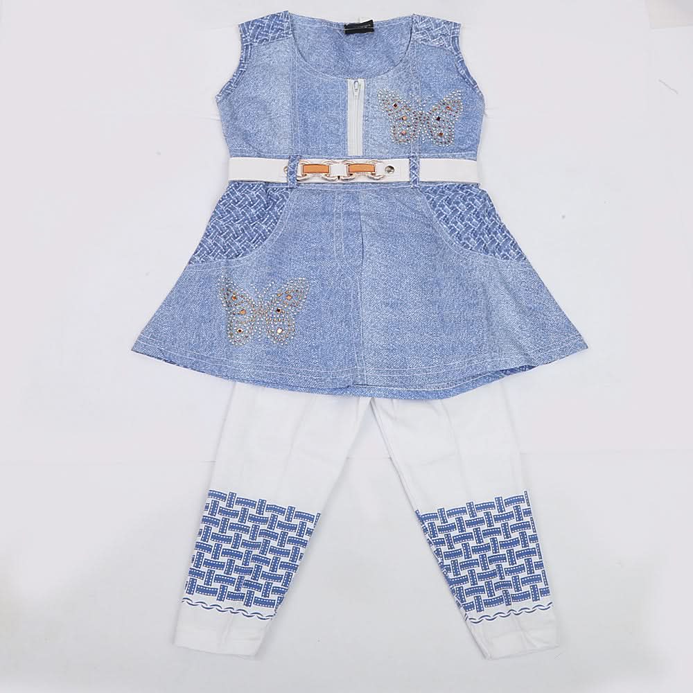Girls Full Sleeves Suit - Blue, Kids, Girls Sets And Suits, Chase Value, Chase Value