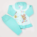 Newborn Girl Full Sleeves Polar Suit 11611 - Cyan, Kids, NB Girls Sets And Suits, Chase Value, Chase Value