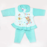 Newborn Girl Full Sleeves Polar Suit 11611 - Cyan, Kids, NB Girls Sets And Suits, Chase Value, Chase Value