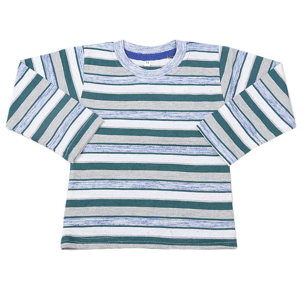 Boys Yarn Dyed Full Sleeves T-Shirt - Multi, Kids, Boys T-Shirts, Chase Value, Chase Value