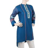 Women's Embroidered Kurti - Steel Blue, Women, Ready Kurtis, Chase Value, Chase Value