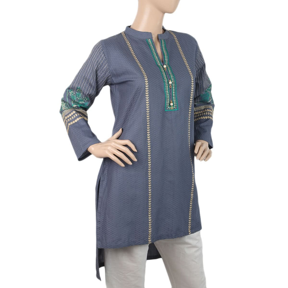 Women's Embroidered Kurti - Grey, Women, Ready Kurtis, Chase Value, Chase Value