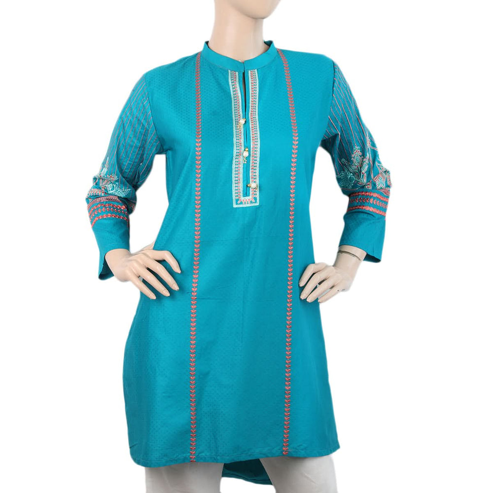 Women's Embroidered Kurti - Sea Green, Women, Ready Kurtis, Chase Value, Chase Value
