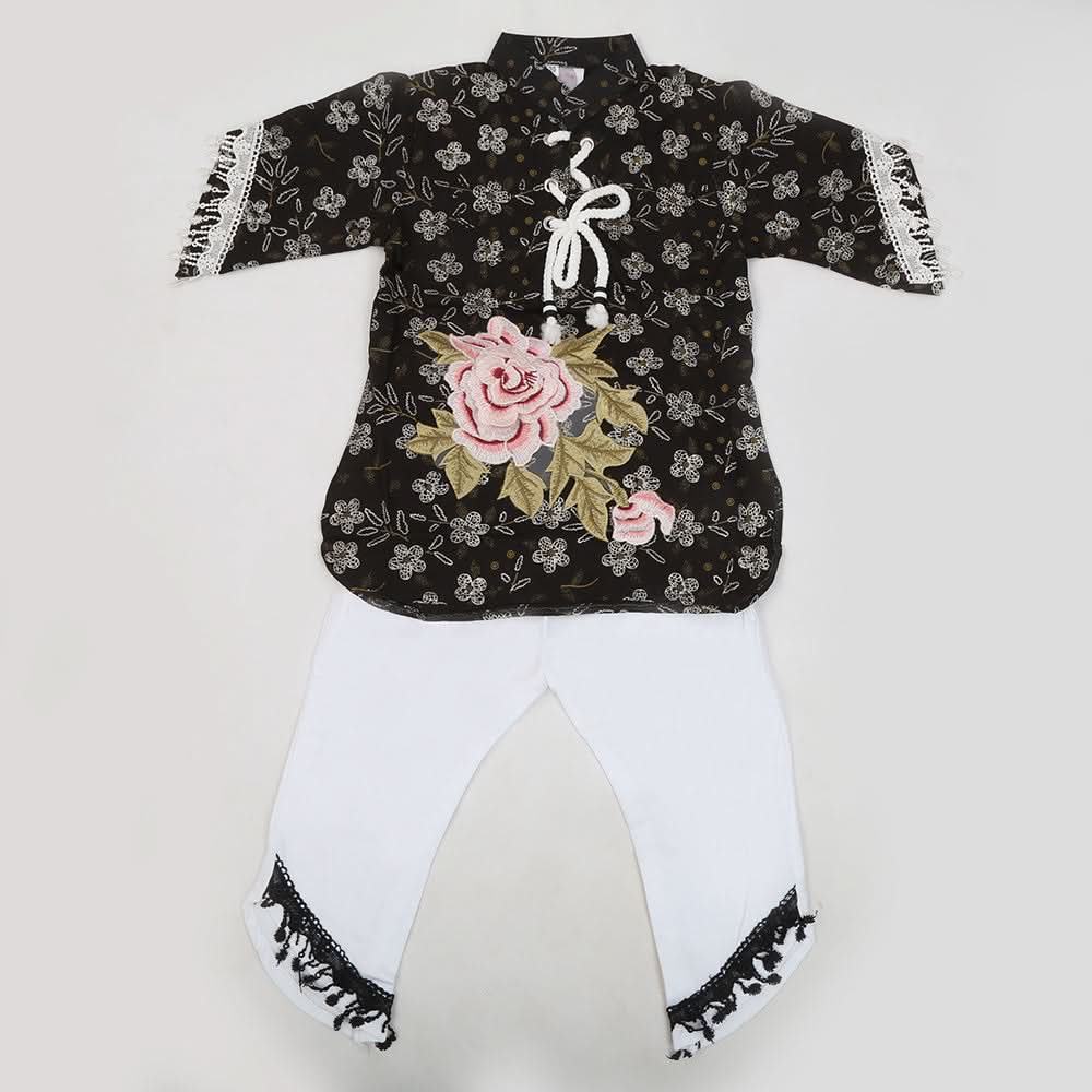 Girls Pant Suit - Black & Green, Kids, Girls Sets And Suits, Chase Value, Chase Value
