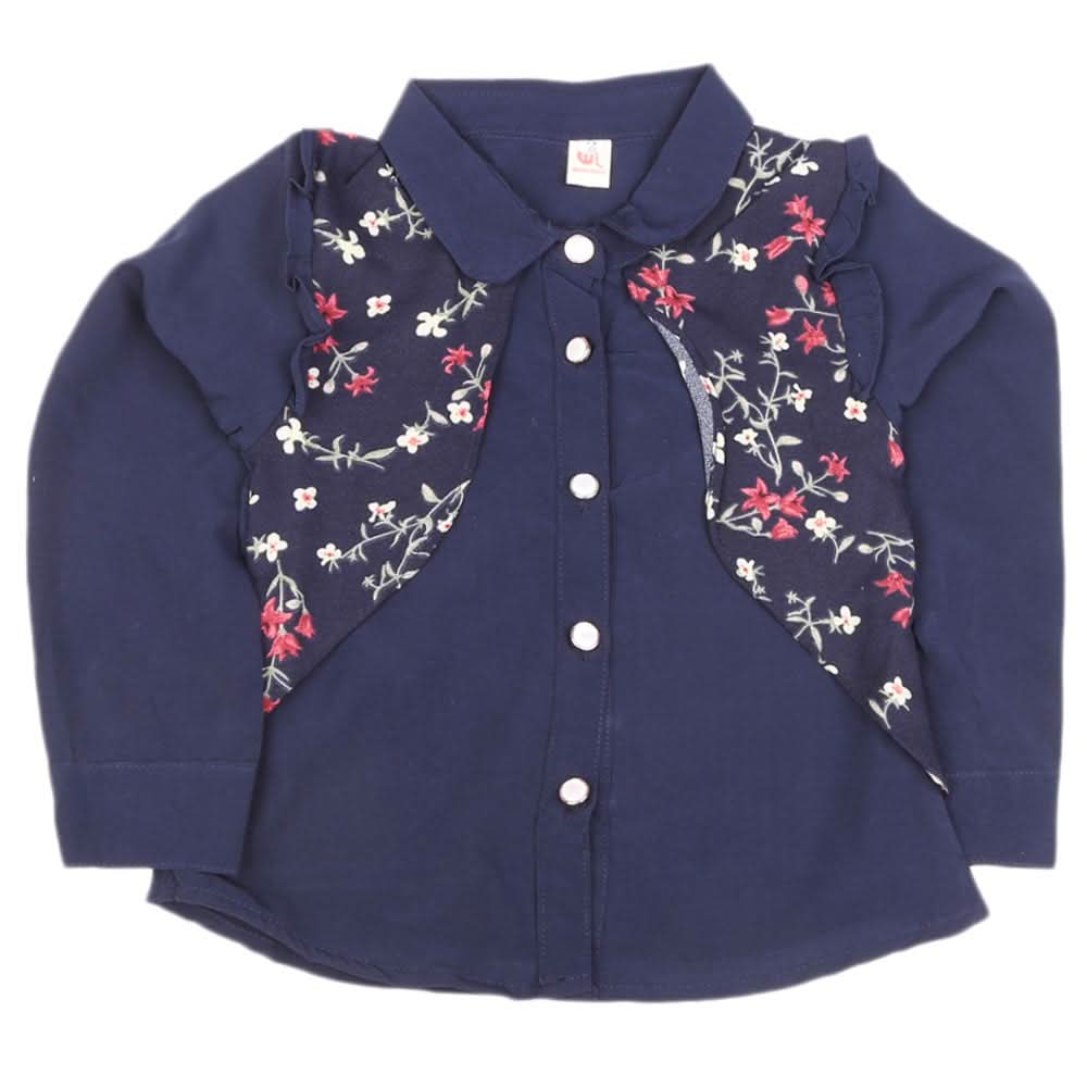 Girls Full Sleeves Shirt - Navy Blue, Kids, Tops, Chase Value, Chase Value